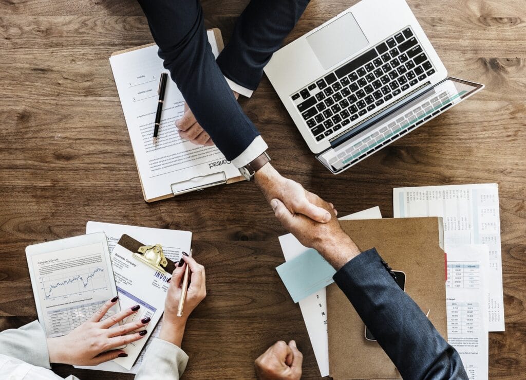 Businessmen closing a deal